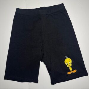 Vintage 90’s Warner Bros Looney Tunes Tweety  Bird Black Shorts Medium NWT Y2K